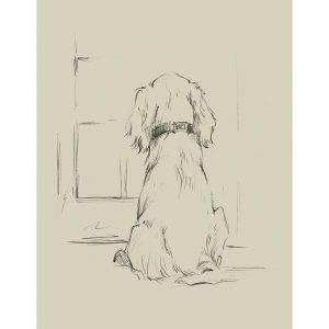 SG1578 waiting for master I dog sketch drawing study lineart