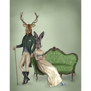 SG1622 deer stag doe rabbit bunny hare victorian vintage illustration
