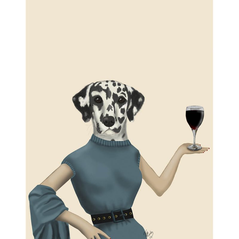 SG1630 dalmatian wine snob dog quirky whimsical