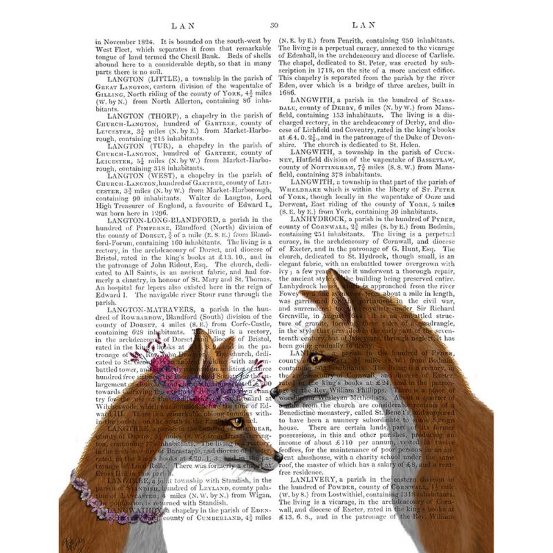 SG1631 fox couple flowers writing story book novel typography