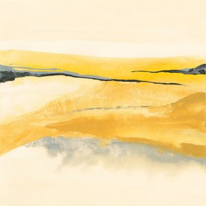 SG1672 mist and gold yellow grey abstract contemporary watercolour paint painting