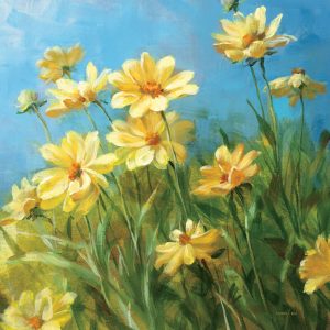 SG1676 floral flowers field yellow daisy paint painting