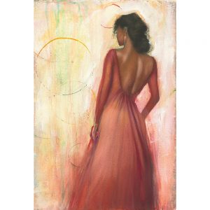 SG1708 elegance african africa painting abstract contemporary yellow red fashion illustration woman lady figure