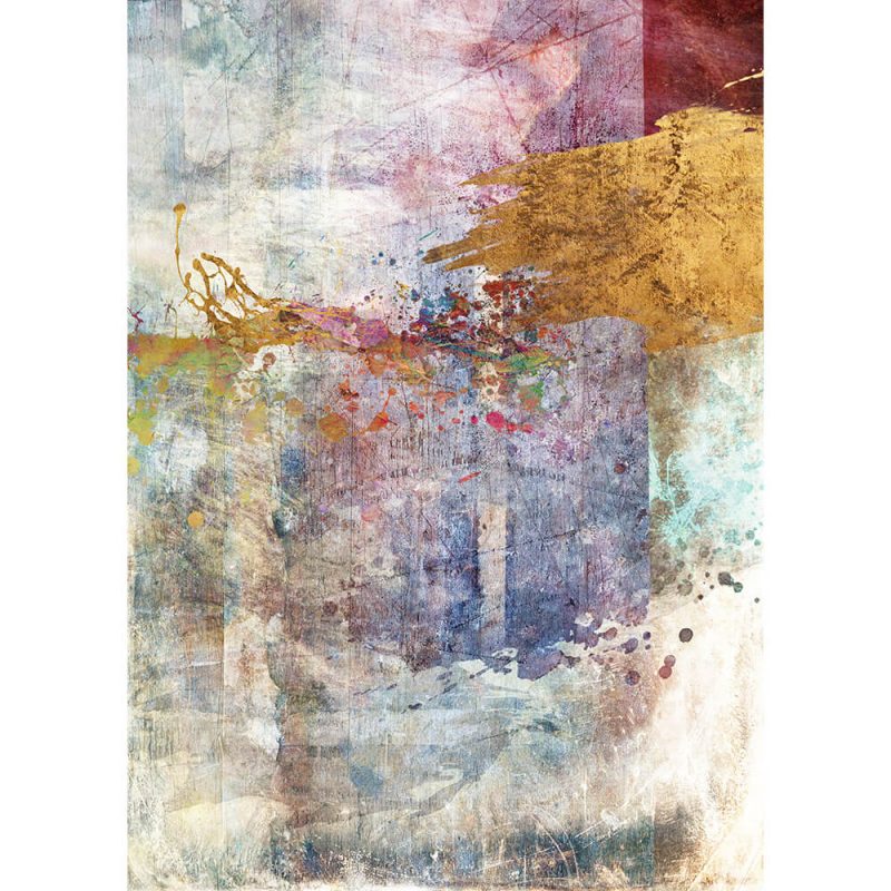 SG1741 abstract colourful vibrant grunge red gold blue purple distressed texture painting