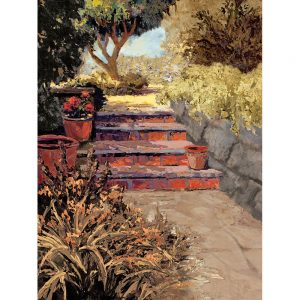 SG1784 garden steps red brick trees