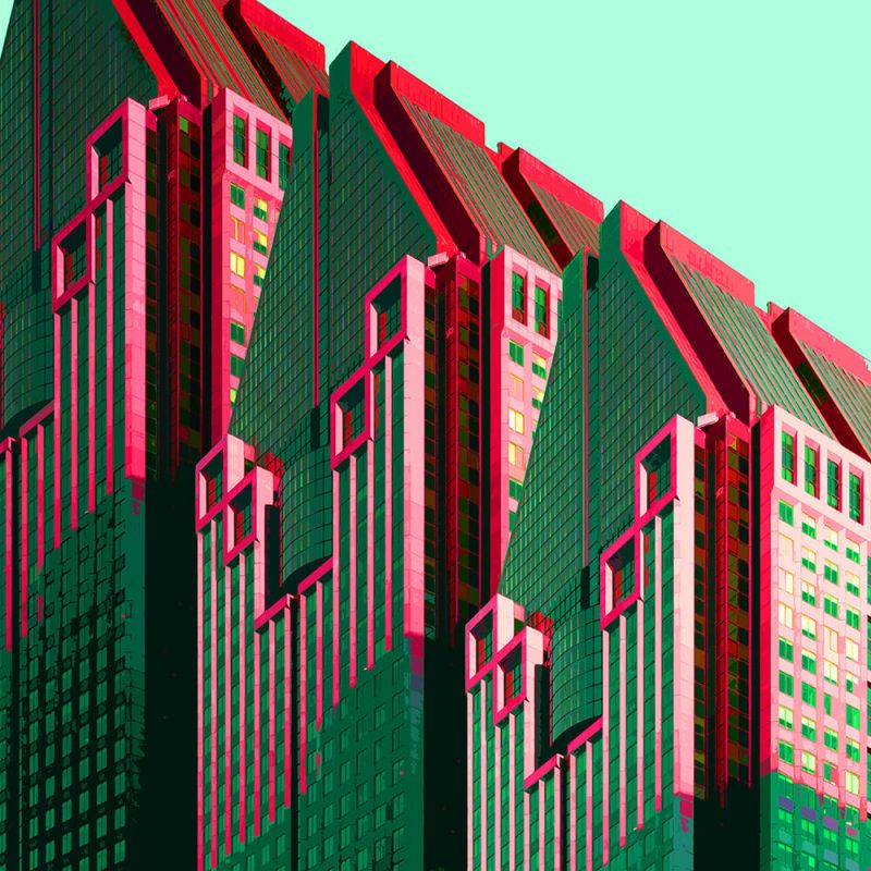 TM1152 modern architecture building pink