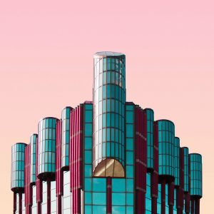 TM1198 modern architecture building turquoise