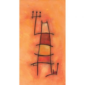 SG005 abstract contemporary orange yellow red shape lines minimal
