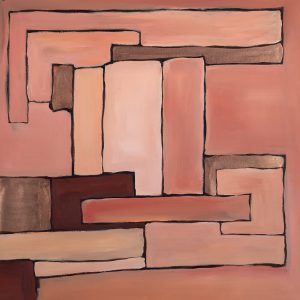 SG0138 contemporary abstract pink red maroon square squares rectangles rectangle cubism