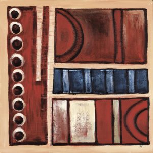 SG077 circles square contemporary abstract paint painting red brown black cream blue