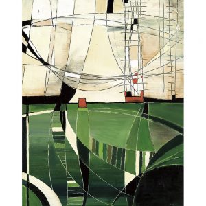 SG087 contemporary abstract paint painting farm field landscape landscapes scene horizon line lines stroke strokes