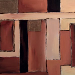 SG131 contemporary abstract pink red maroon squares rectangles cubism