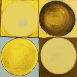 SG163D contemporary abstract yellow blue square squares circles shapes