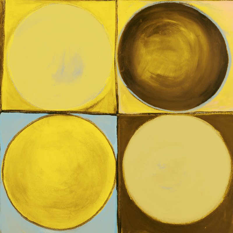 SG163D contemporary abstract yellow blue square squares circles shapes