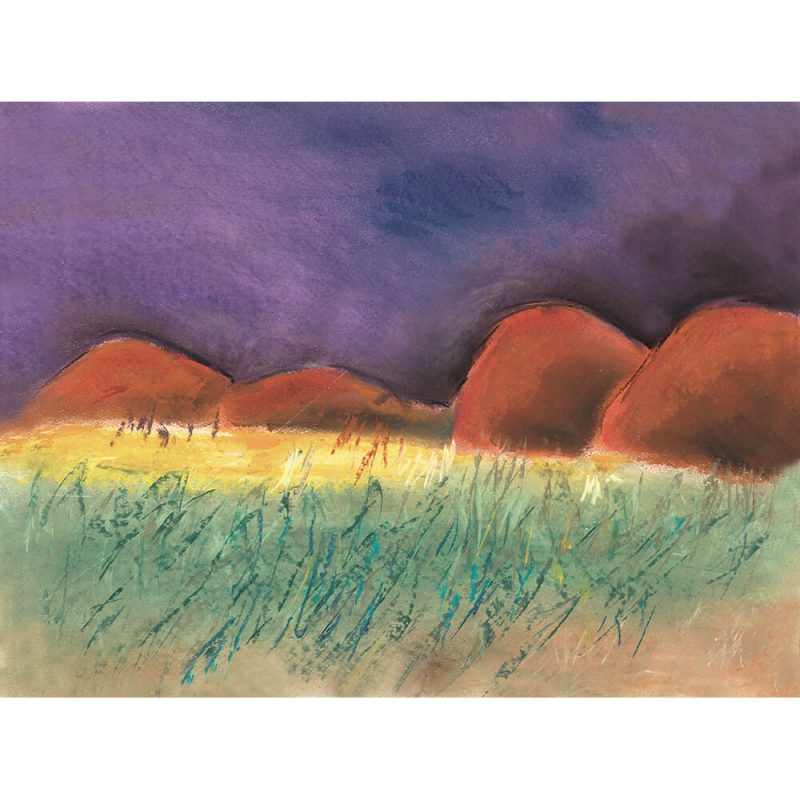 SG174 chalk illustration landscapes mountains horizon