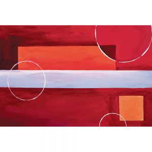 SG181 contemporary abstract red orange maroon squares circles