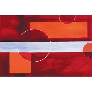 SG183 contemporary abstract red orange maroon squares circles