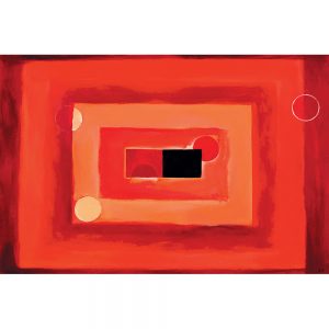 SG184 contemporary abstract red orange maroon squares circles