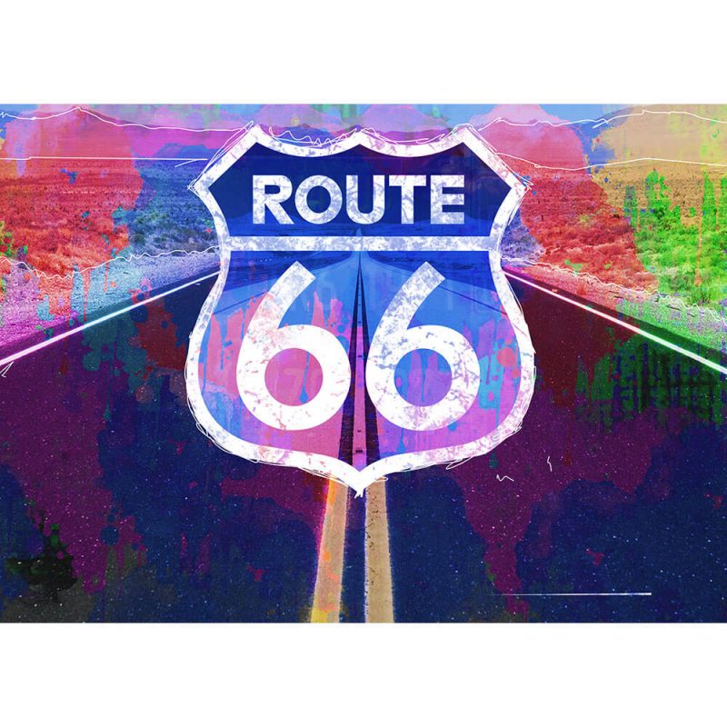 SG1850 sign route 66 road graphic colour vibrant splash illustration