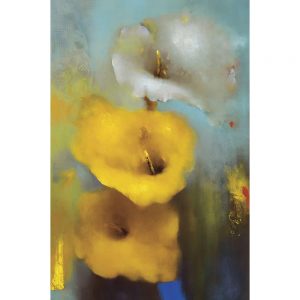 SG1871 cala lilly flower lillies abstract vibrant paint flowers floral yellow blue white