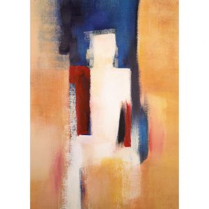 SG188 contemporary abstract beige blue white red strokes
