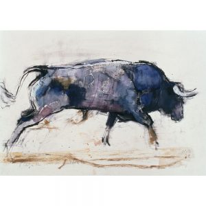 SG1894 taurus animals bulls charge cows horn nature painting watercolour wild wildlife