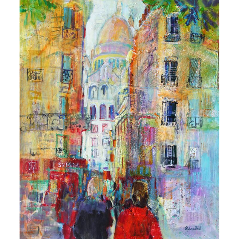 SG1900 france paris buildings busy city colourful painting people places scene street vibrant