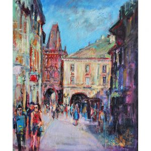 SG1902 prague buildings busy cityscapes colourful holiday people street sunny tourists town vibrant