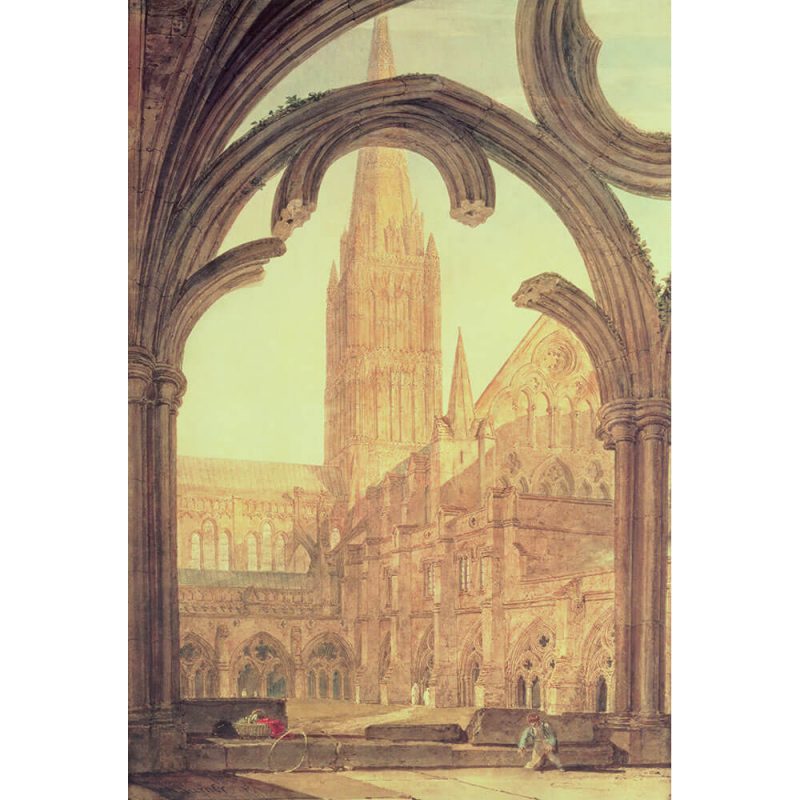 SG1910 landscape church cathedral window arch buildings spire illustration