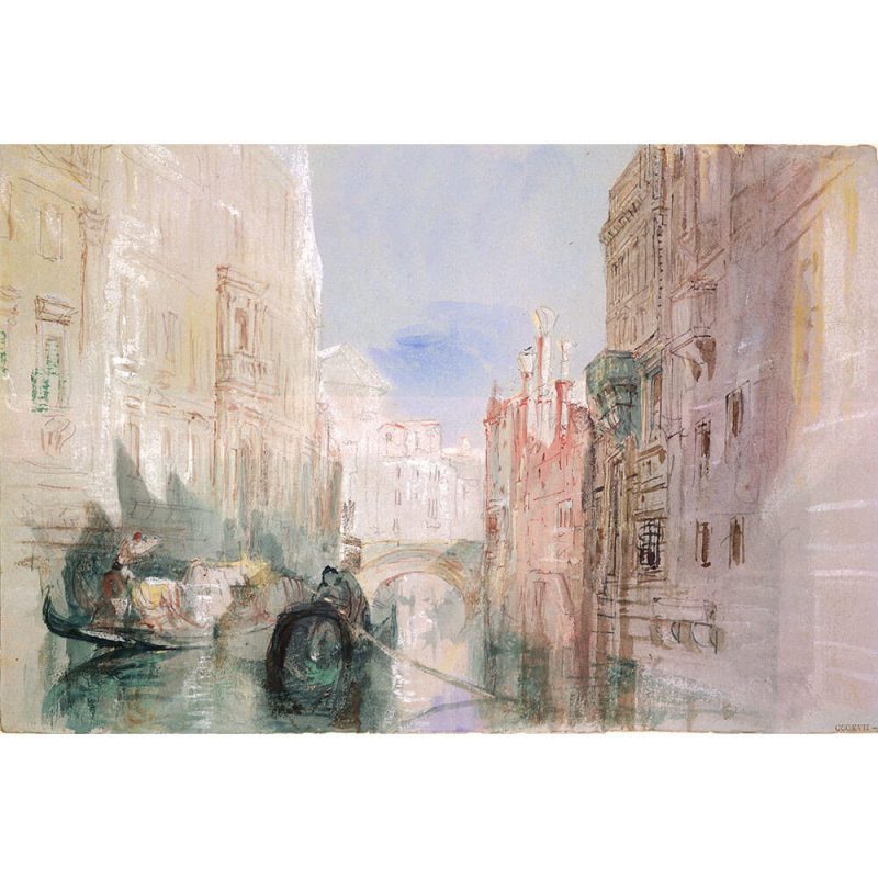 SG1930 venice italy boat canal boat illustration watercolour sketch river row boats