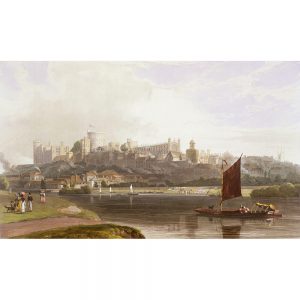 SG1932 windsor castle river meadow boats royal sailing lake pond painting paint