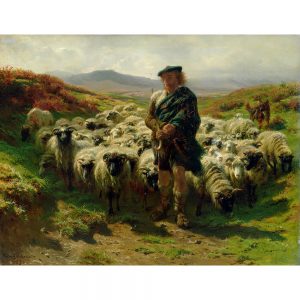SG1953 flock highland kilt realism realist scot scotland scottish landscape sheep tartan field mountain