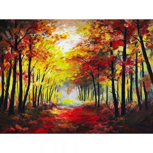 SG2077 landscape oil painting colourful autumn forest