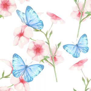 SG2134 watercolour handmade natural seamless pattern butterflies