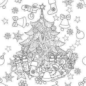 SG2195 merry christmas zentangle tree doodle decorations tree ball star snowflakes
