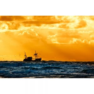 SG2374 fishing ship sea sunset