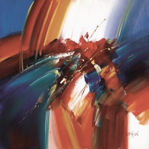 SG241 contemporary abstract strokes lines blue purple red maroon orange yellow white