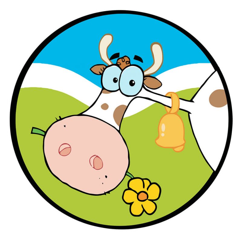SG2418 cartoon cow head chewing flower