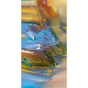 SG245 contemporary abstract paint painting yellow orange blue green white