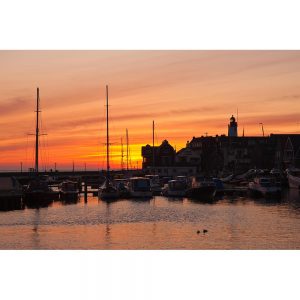 SG2510 sunset silhouette sailboats ocean harbour