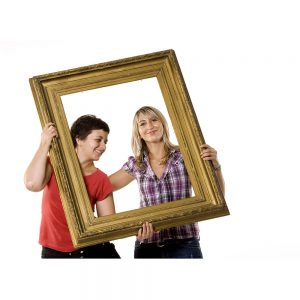 SG2568 women posing wooden frame