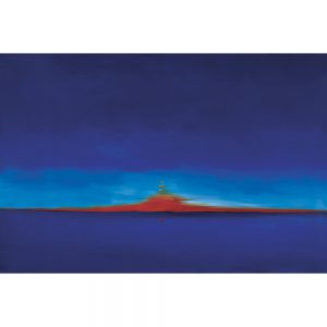 SG265 contemporary abstract sea ocean seascape horizon blue red