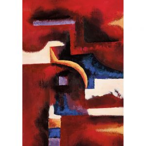SG351 contemporary abstract paint painting red orange yellow purple blue shapes
