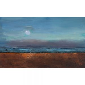 SG384 contemporary abstract beach sea ocean horizon moon dusk night seascape coast