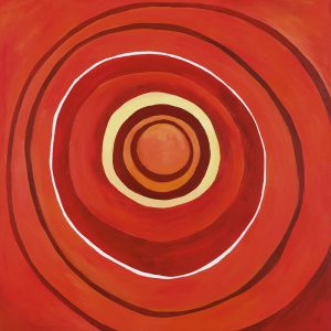 SG386 contemporary abstract circles red orange yellow white maroon
