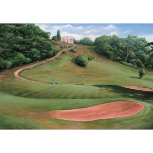 SG429 golf course field sand pit trees figure