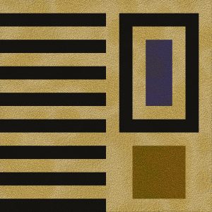 SG451 contemporary abstract pixel gold purple yellow black rectangles squares