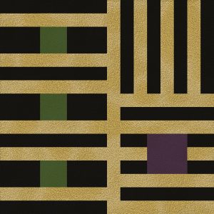 SG454 contemporary abstract pixel gold purple yellow green black rectangles squares