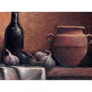 SG502 paint painting still life pot bottle garlic kitchen