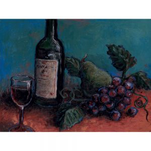 SG504 wine red grape grapes glass pear paint painting